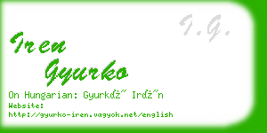 iren gyurko business card